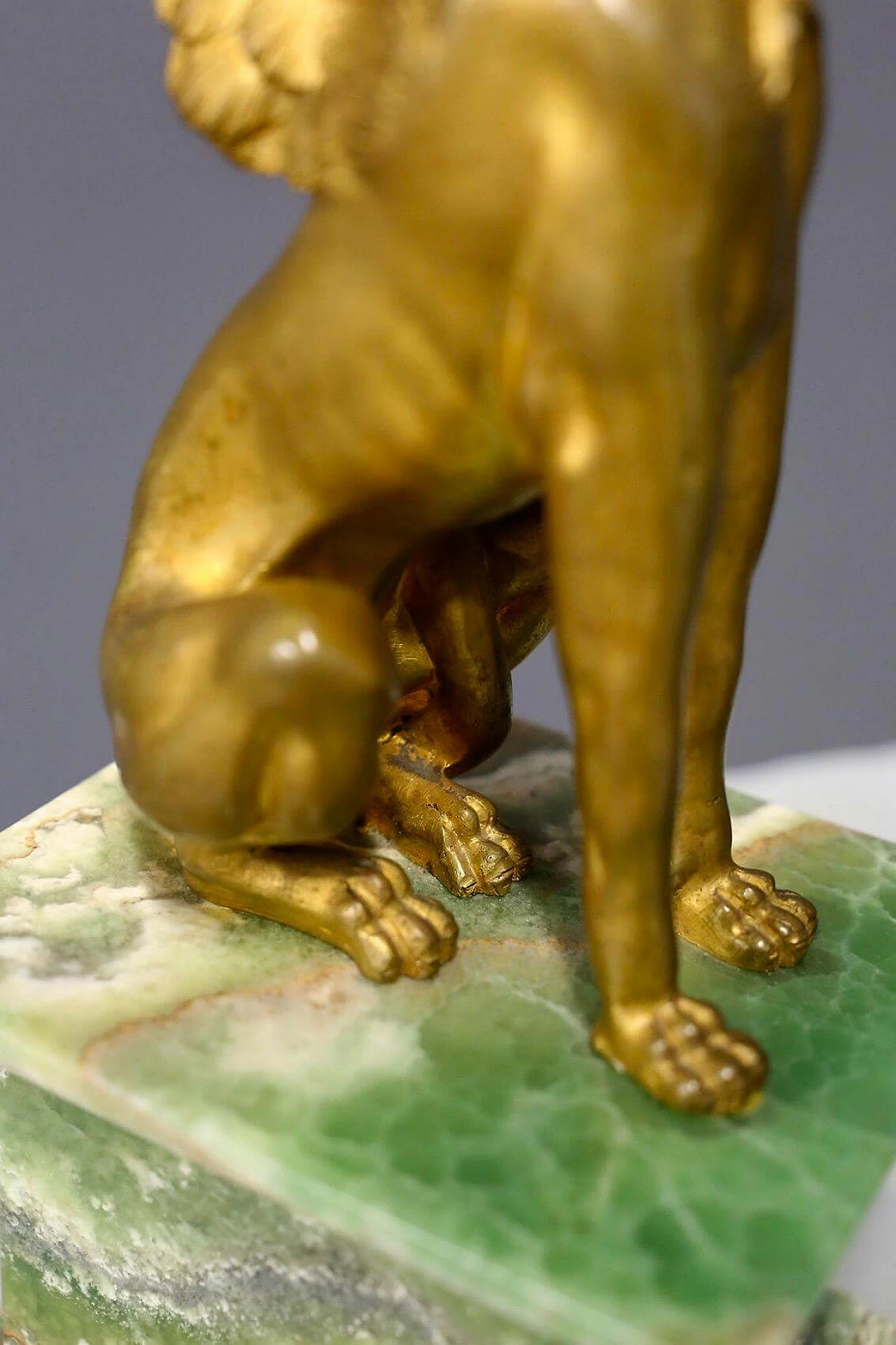 Pair of bronze sphinxes with alabaster base, 19th century 1407917