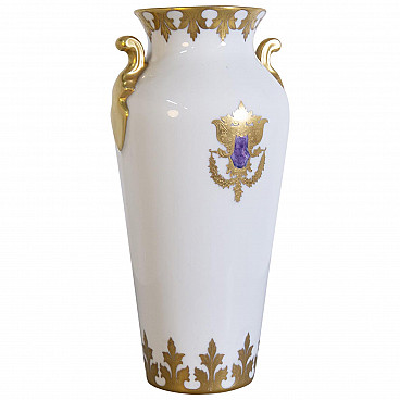 Arrigo Finzi's porcelain vase, painted in gold, 1950s