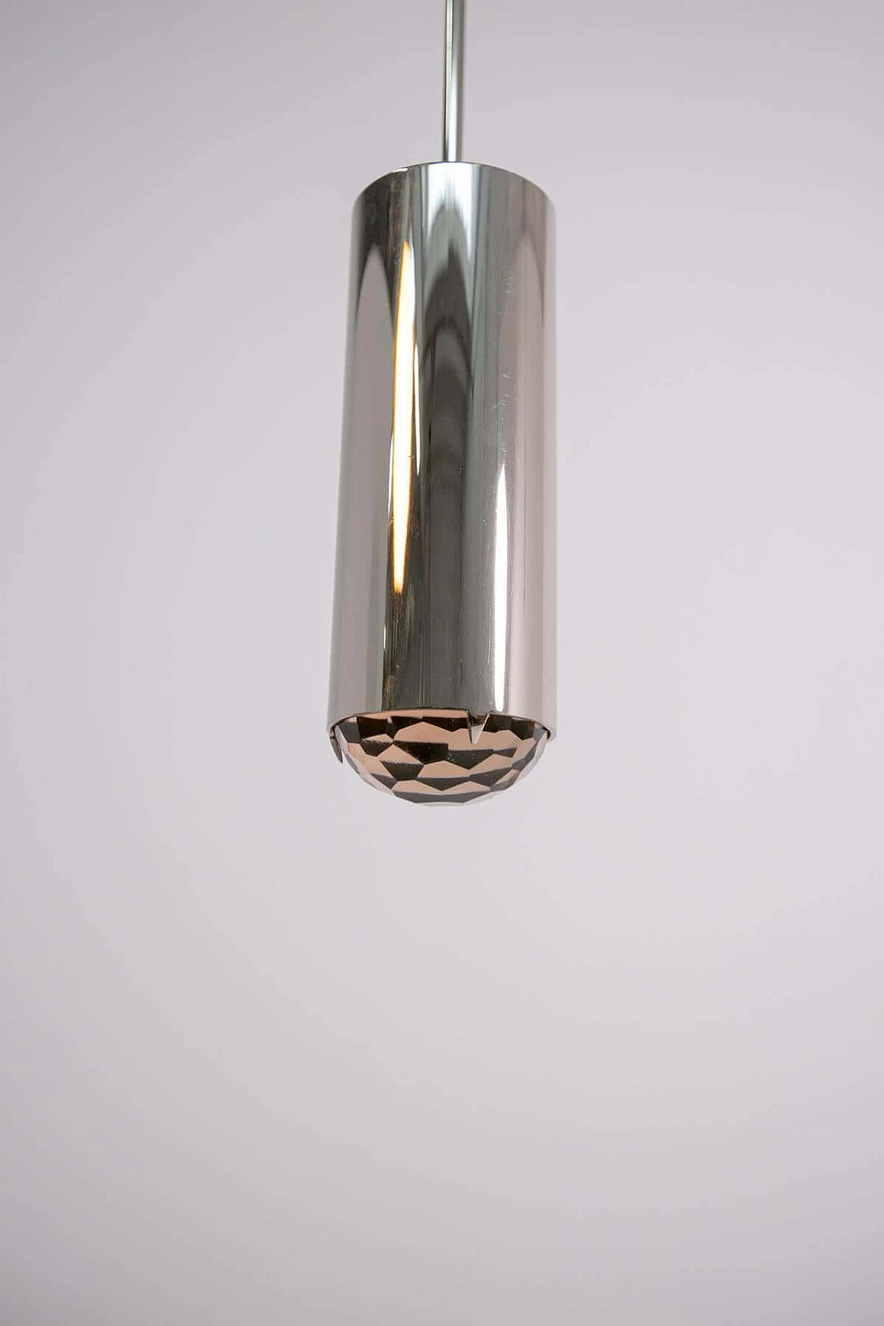 Brass and pink glass ceiling lamp by Ghirò Studio, 2000s 1408492