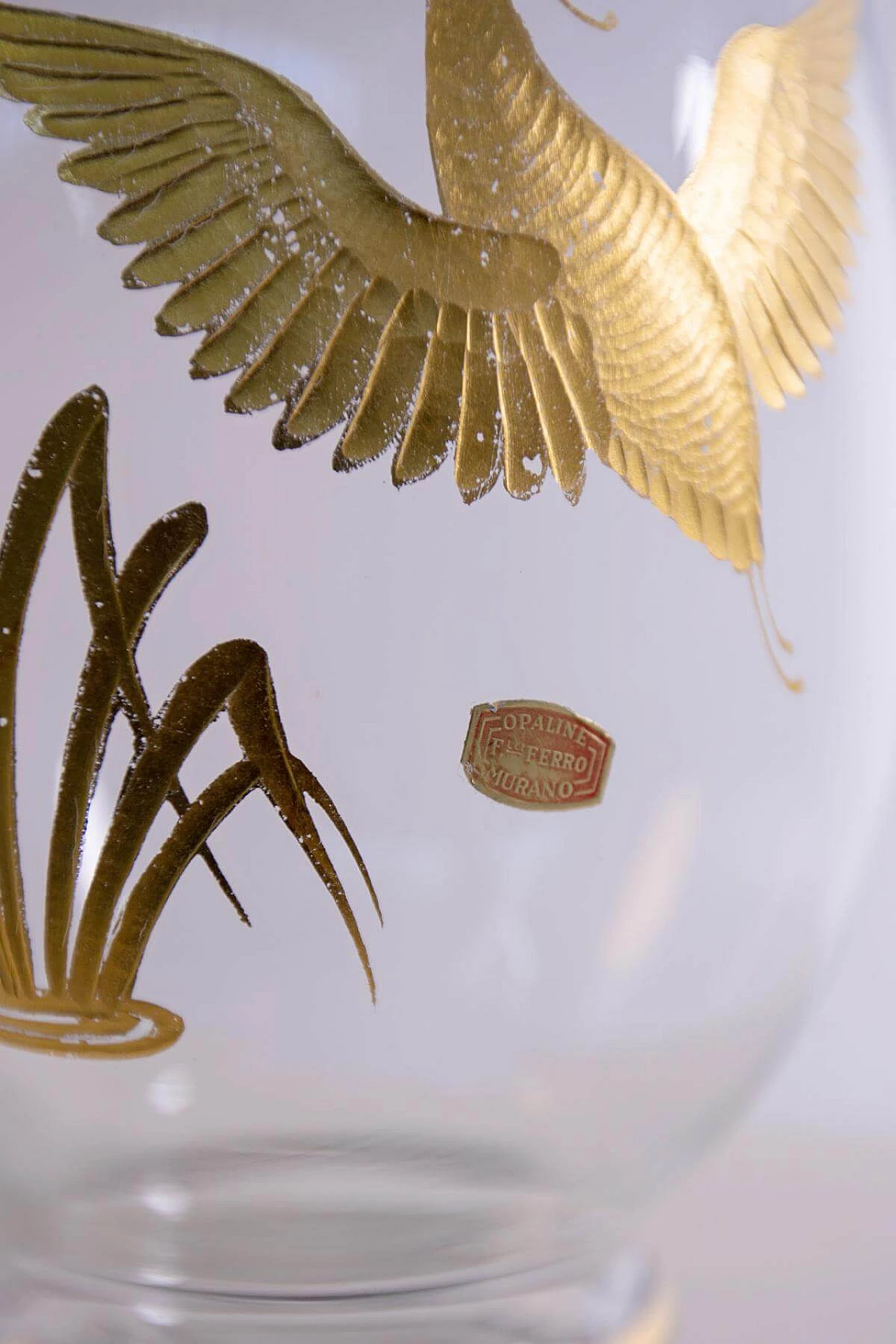 Vaso in vetro di Murano e oro dei f.lli Ferro per Finzi, anni '50 1408529