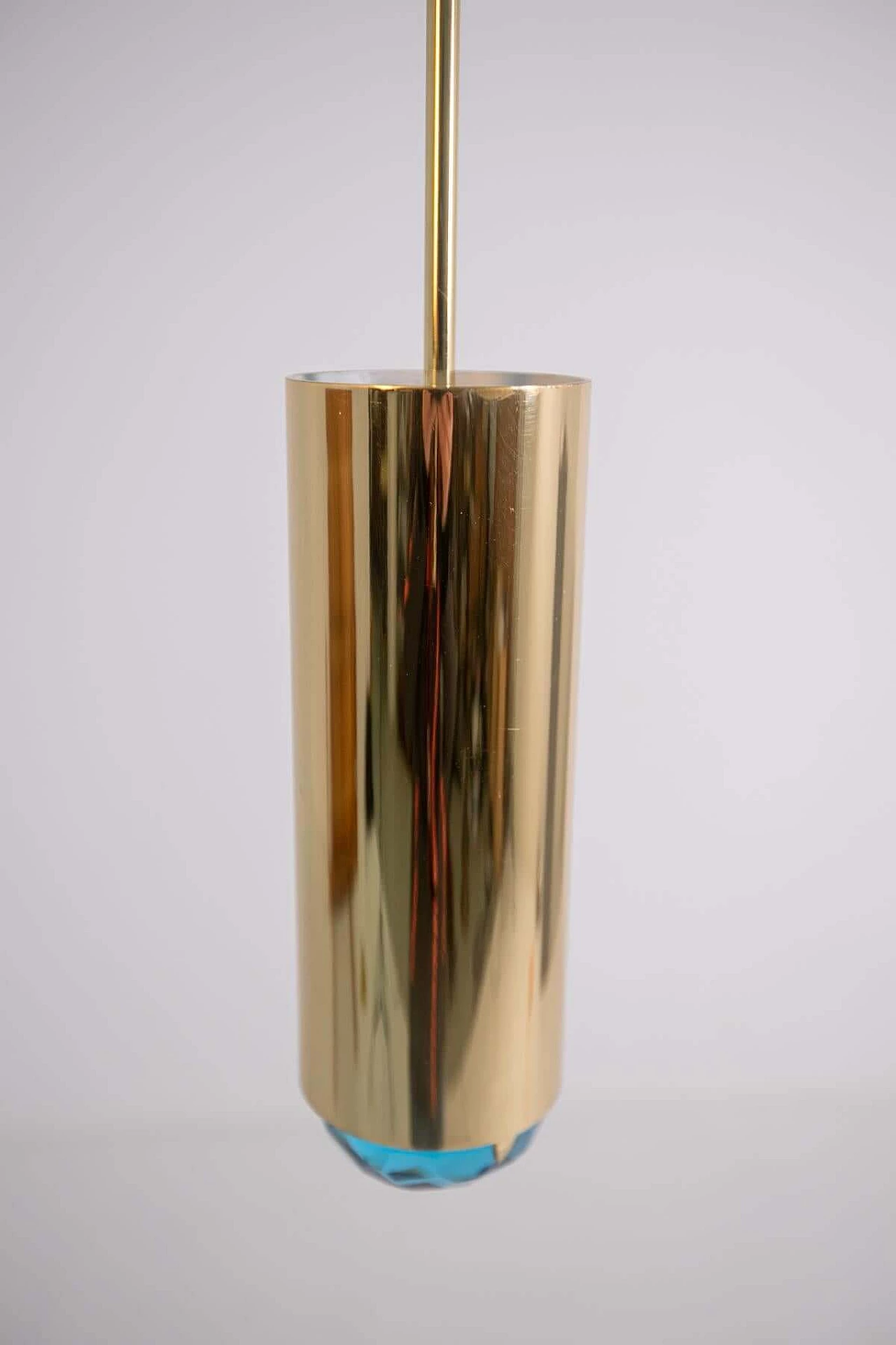 Ghirò ceiling lamp in brass and blue glass, 2000s 1408538