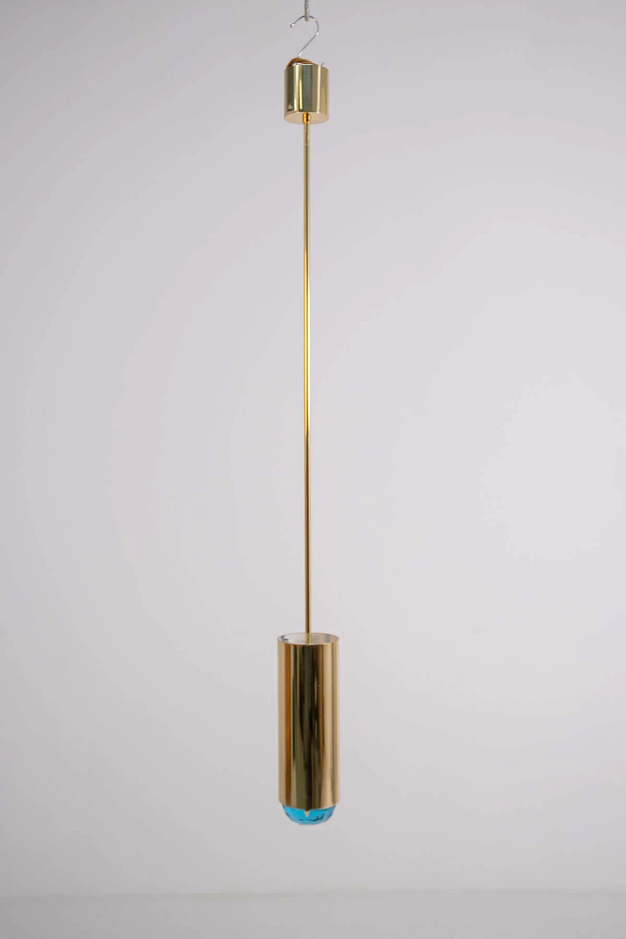Ghirò ceiling lamp in brass and blue glass, 2000s 1408540
