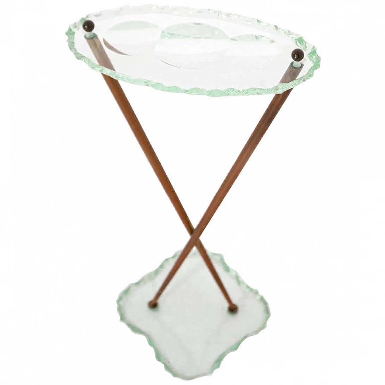 Max Ingrand ashtray in brass and ground crystal, 1950s 1408557