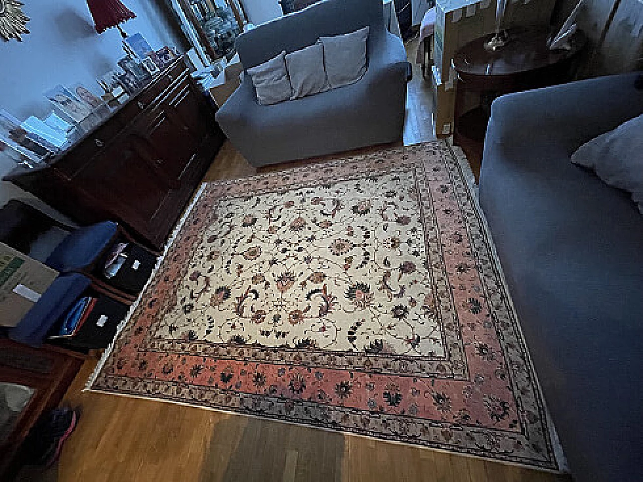 Tappeto Tabriz del Turkmenistan con frange in lana, anni '90 1408569