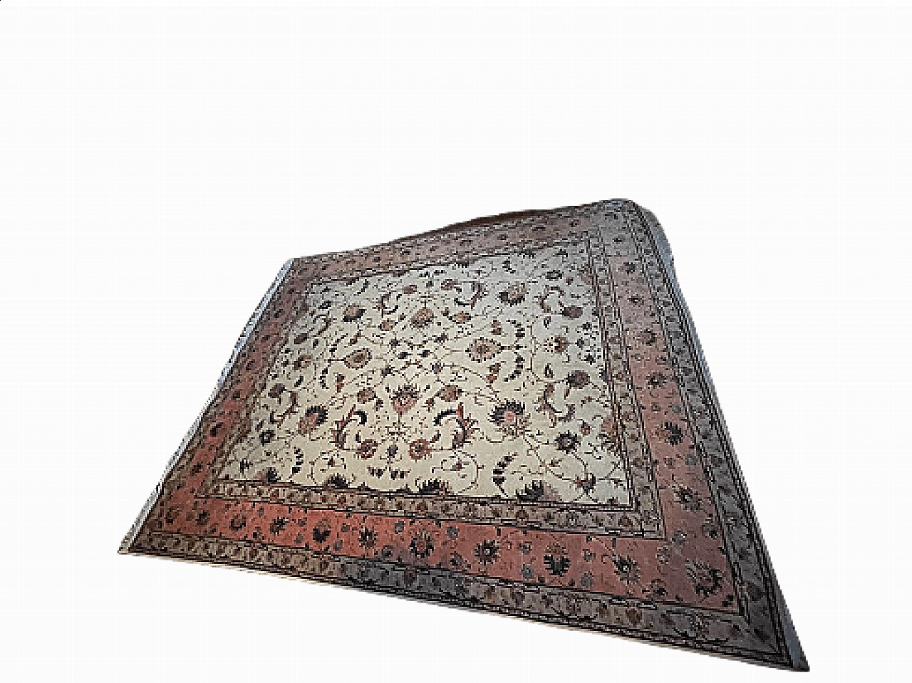 Tappeto Tabriz del Turkmenistan con frange in lana, anni '90 1408570