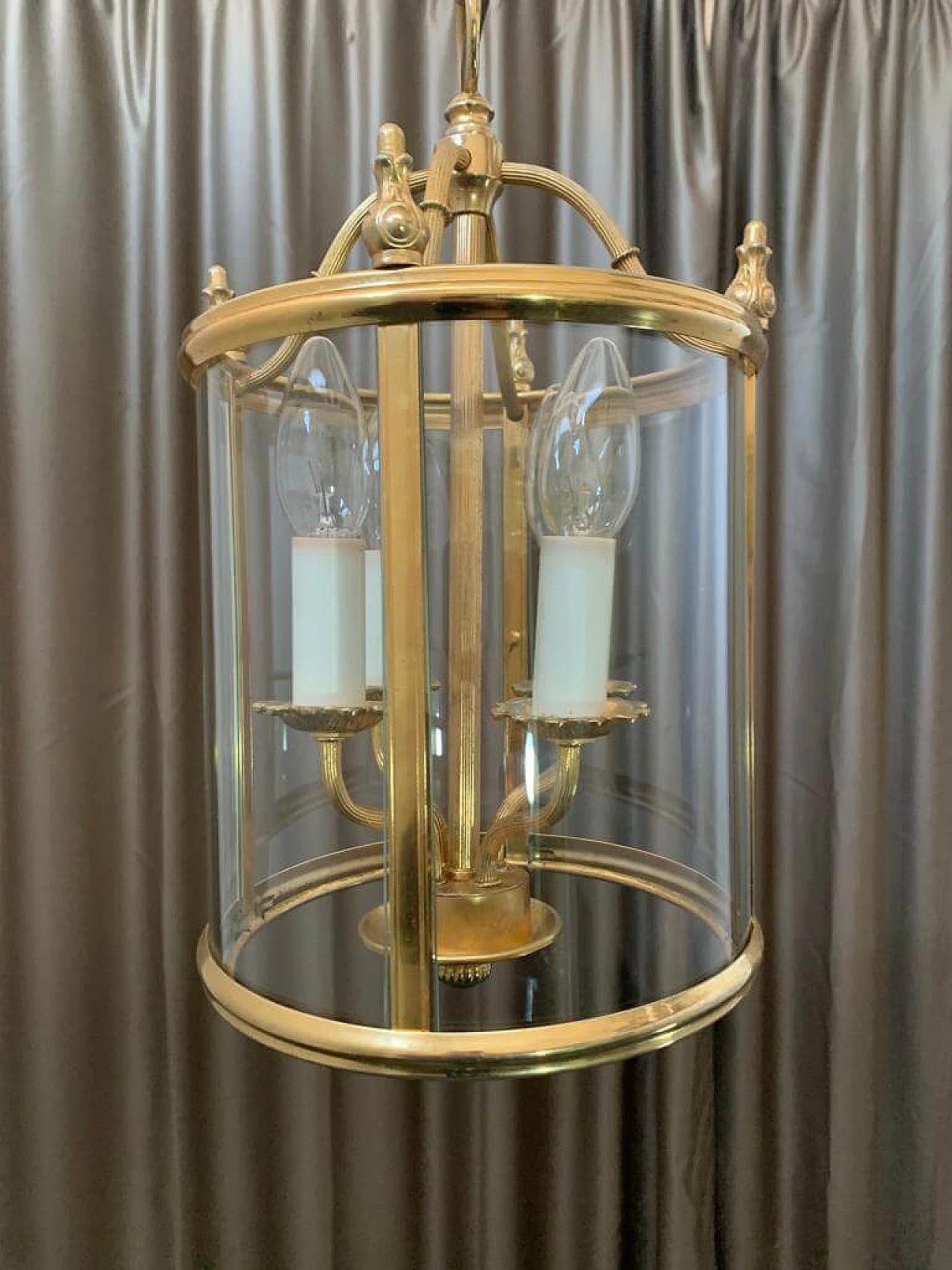 Lanterna in ottone di Gaetano Sciolari, anni '70 1408621