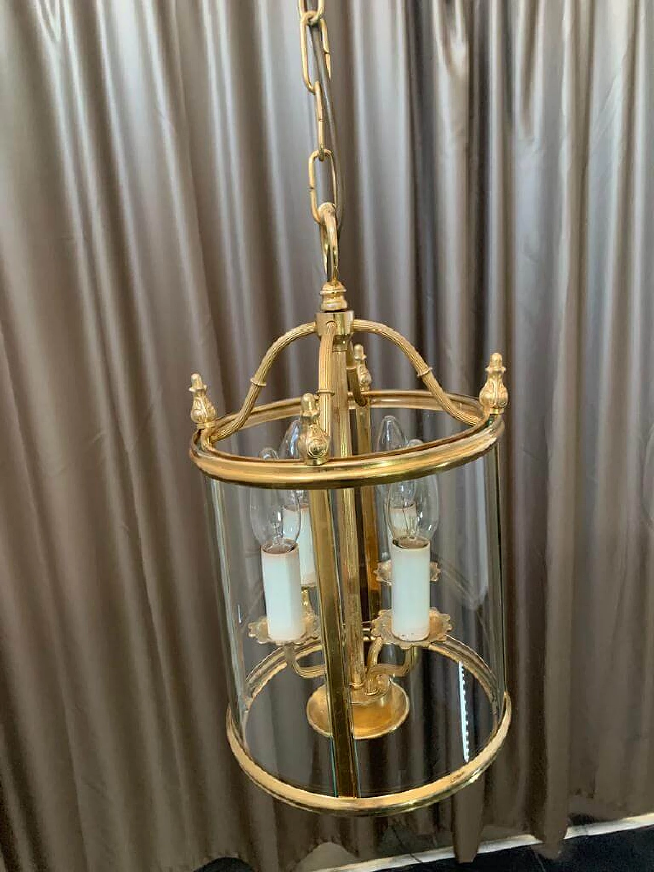 Lanterna in ottone di Gaetano Sciolari, anni '70 1408622