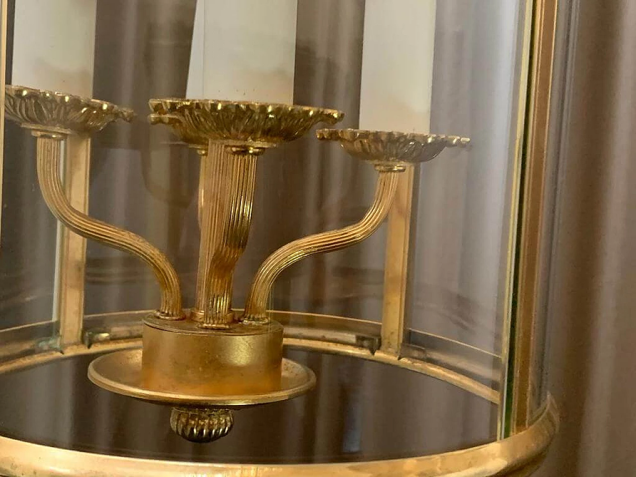 Brass lantern by Gaetano Sciolari, 1970s 1408627