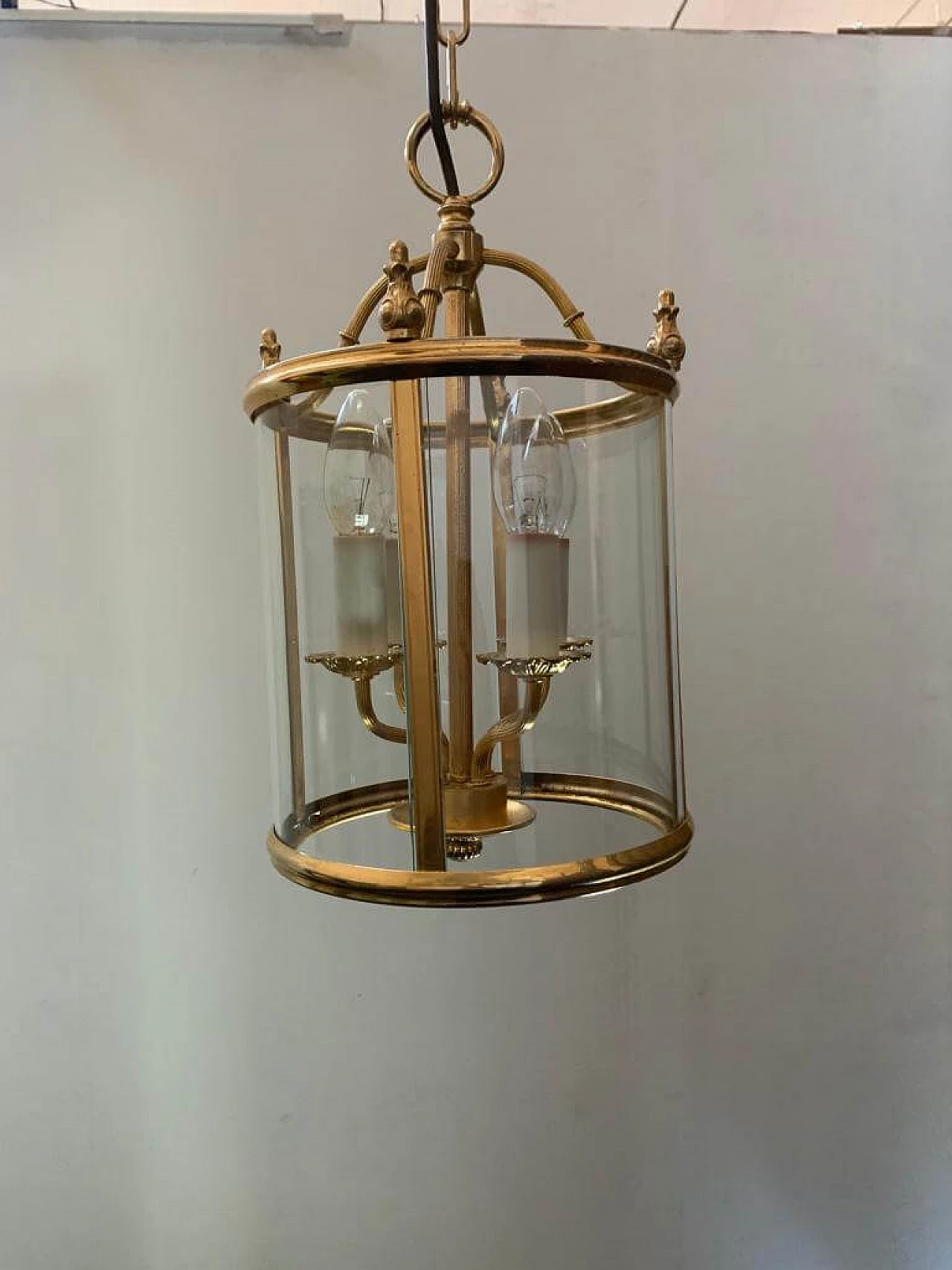 Lanterna in ottone di Gaetano Sciolari, anni '70 1408631