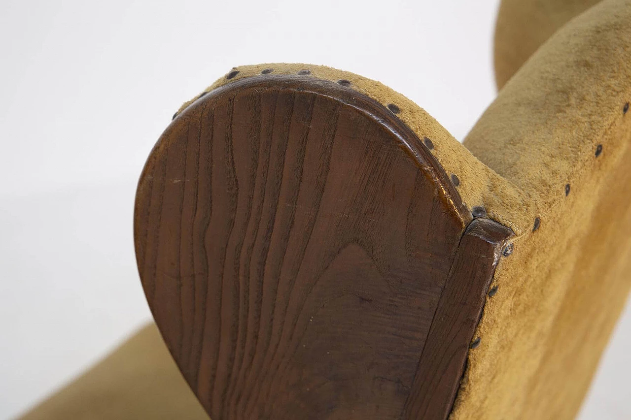 Coppia di poltrone in velluto e legno di noce, '800 1408721