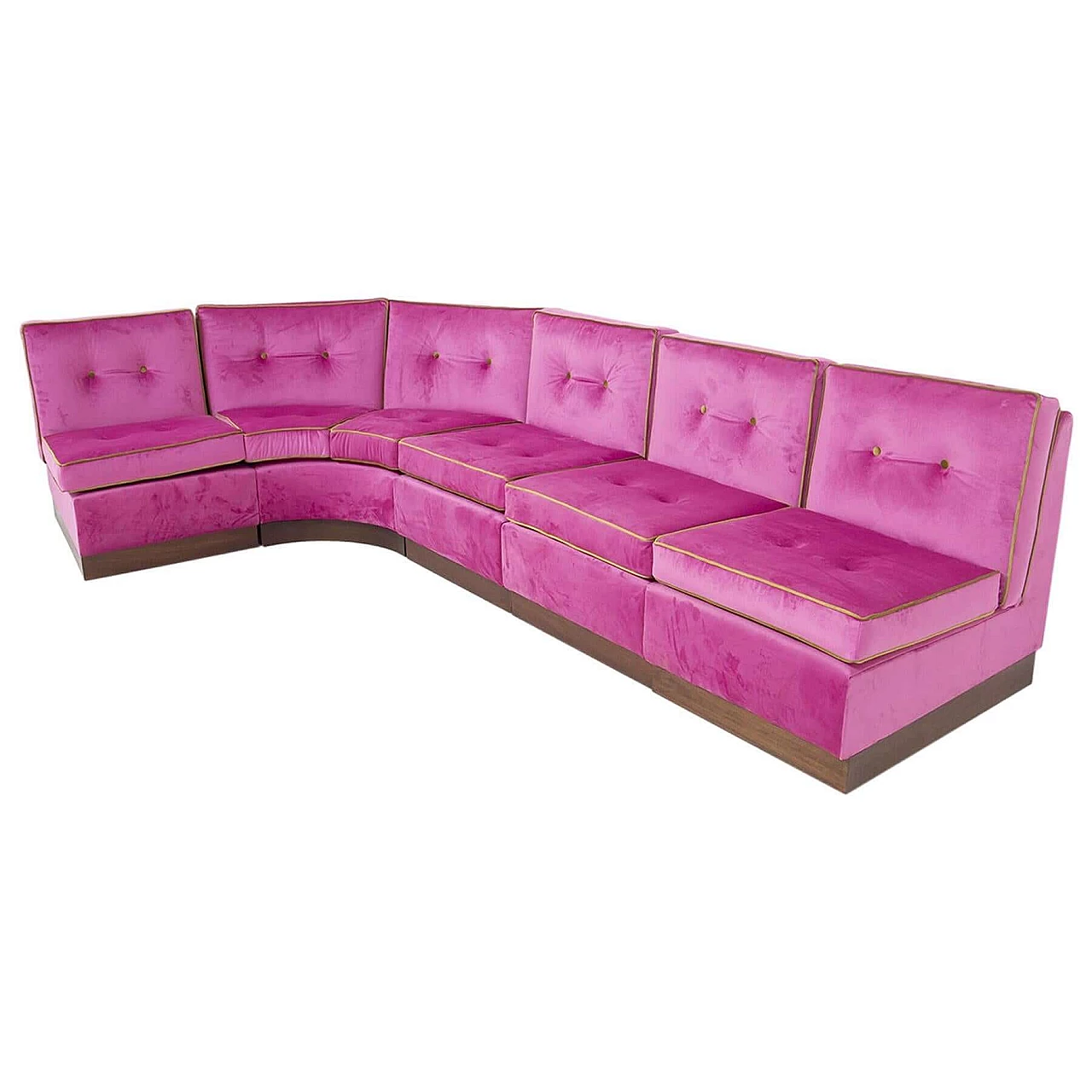 Modular pink and green velvet sofa, 1950s 1408802