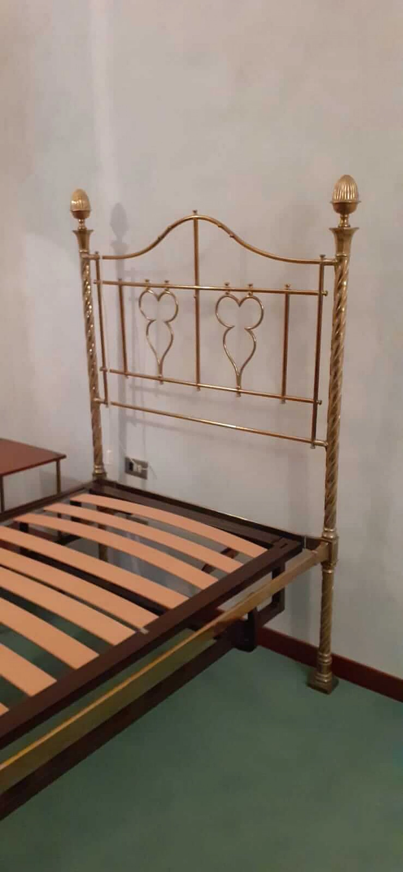 Coppia di letti singoli siciliani in ottone, fine '800 1408833