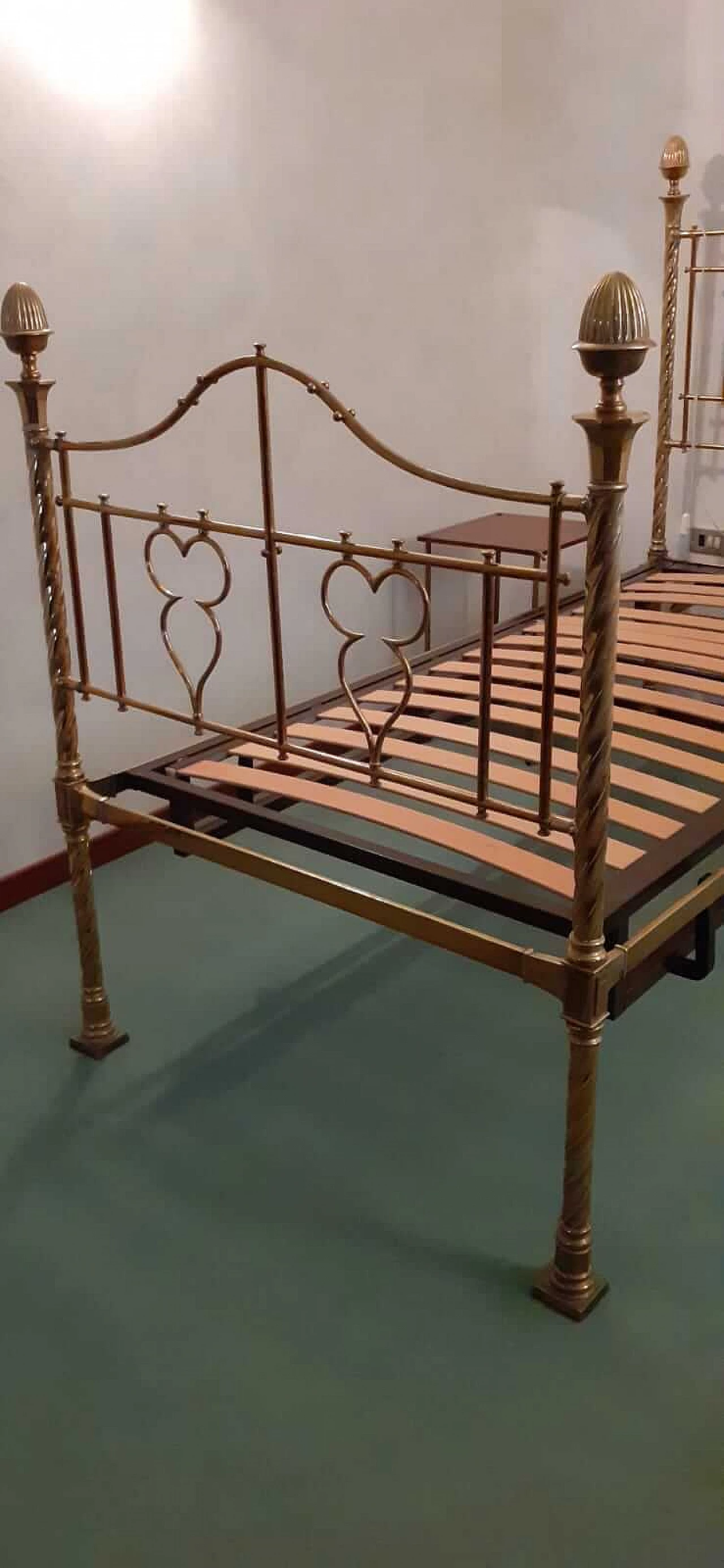 Coppia di letti singoli siciliani in ottone, fine '800 1408834