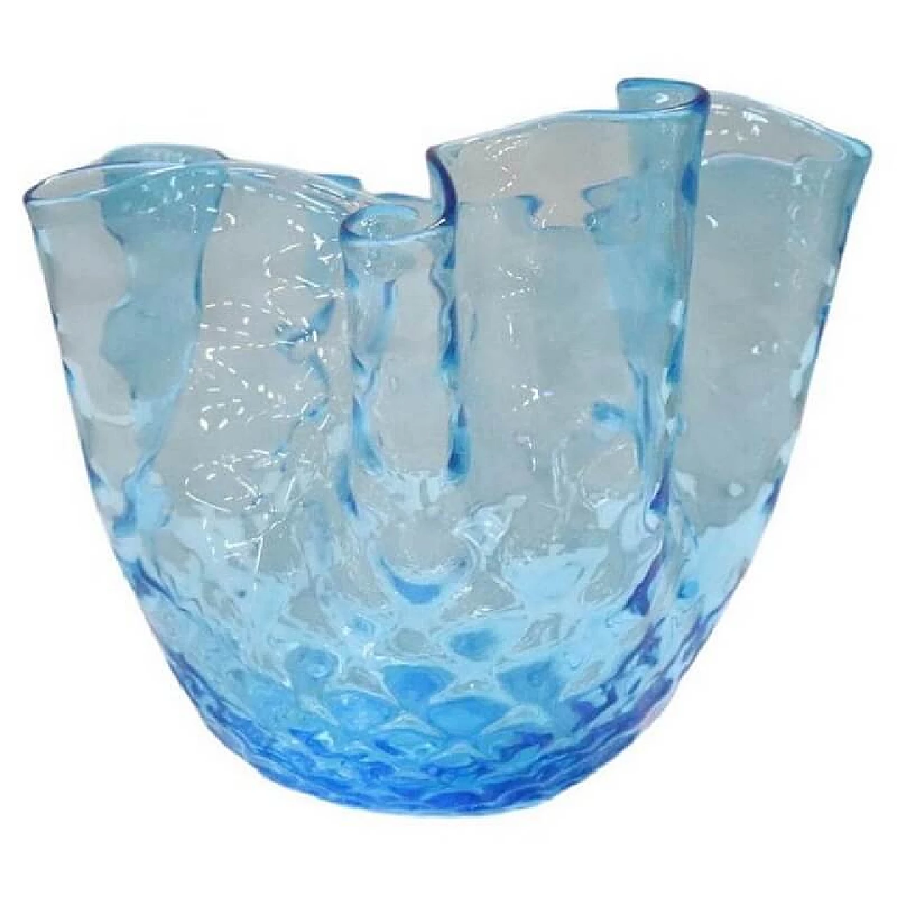 Vaso a fazzoletto in vetro artistico di Murano, anni '50 1408839