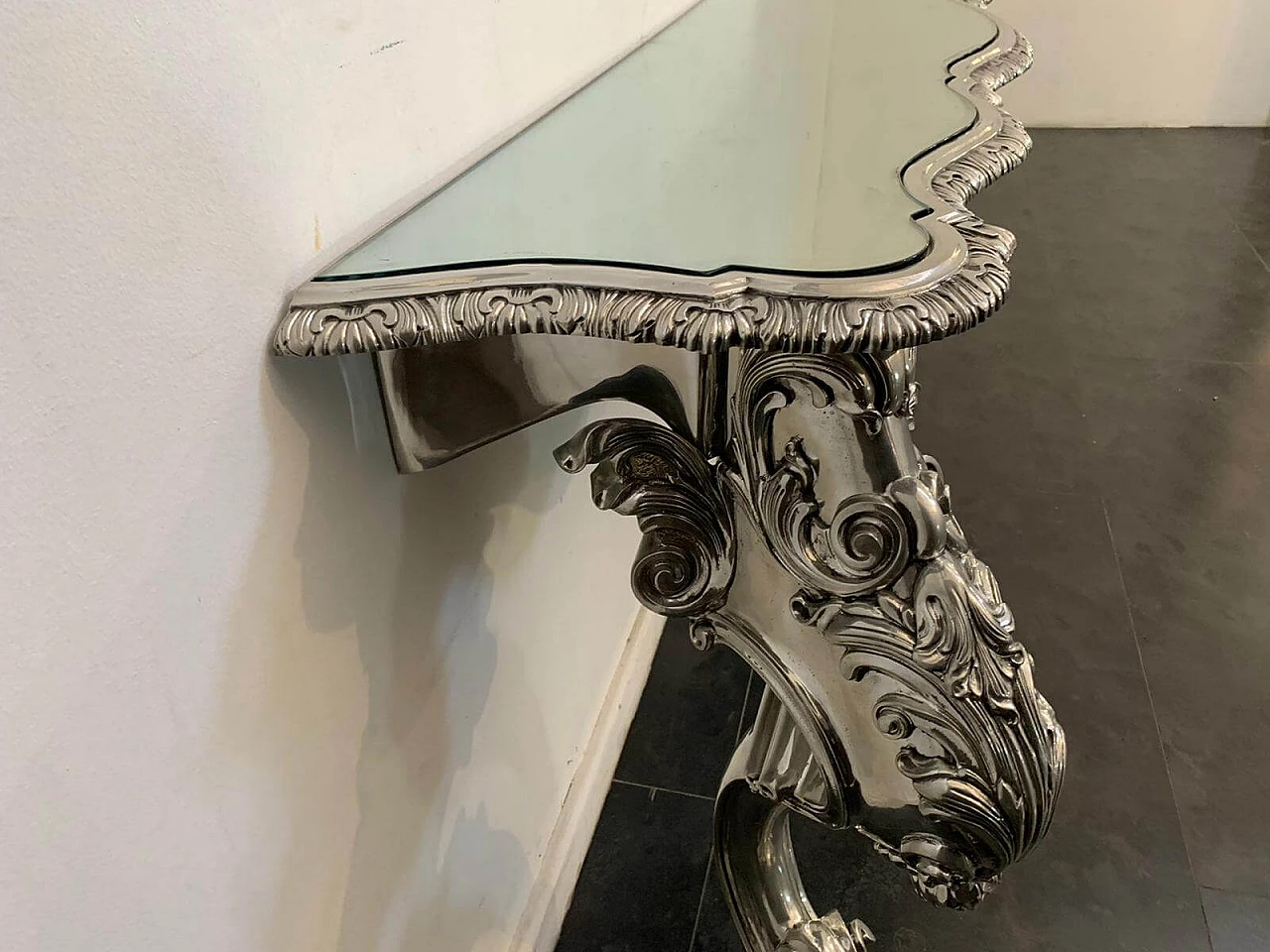 Eclectic metal console table designed by Piero Figura for Atena, 80s 1409819