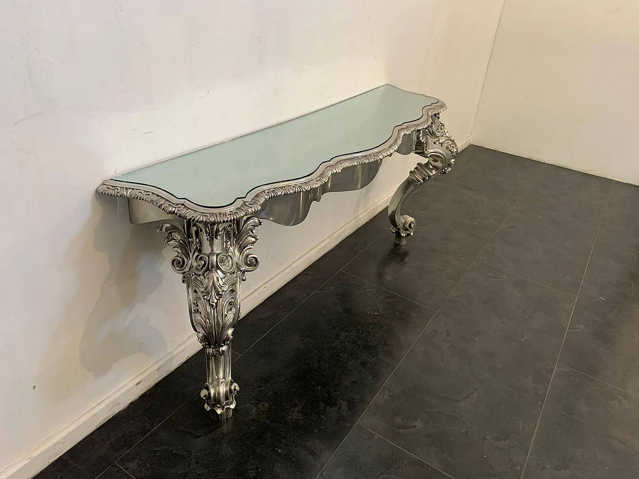 Eclectic metal console table designed by Piero Figura for Atena, 80s 1409821