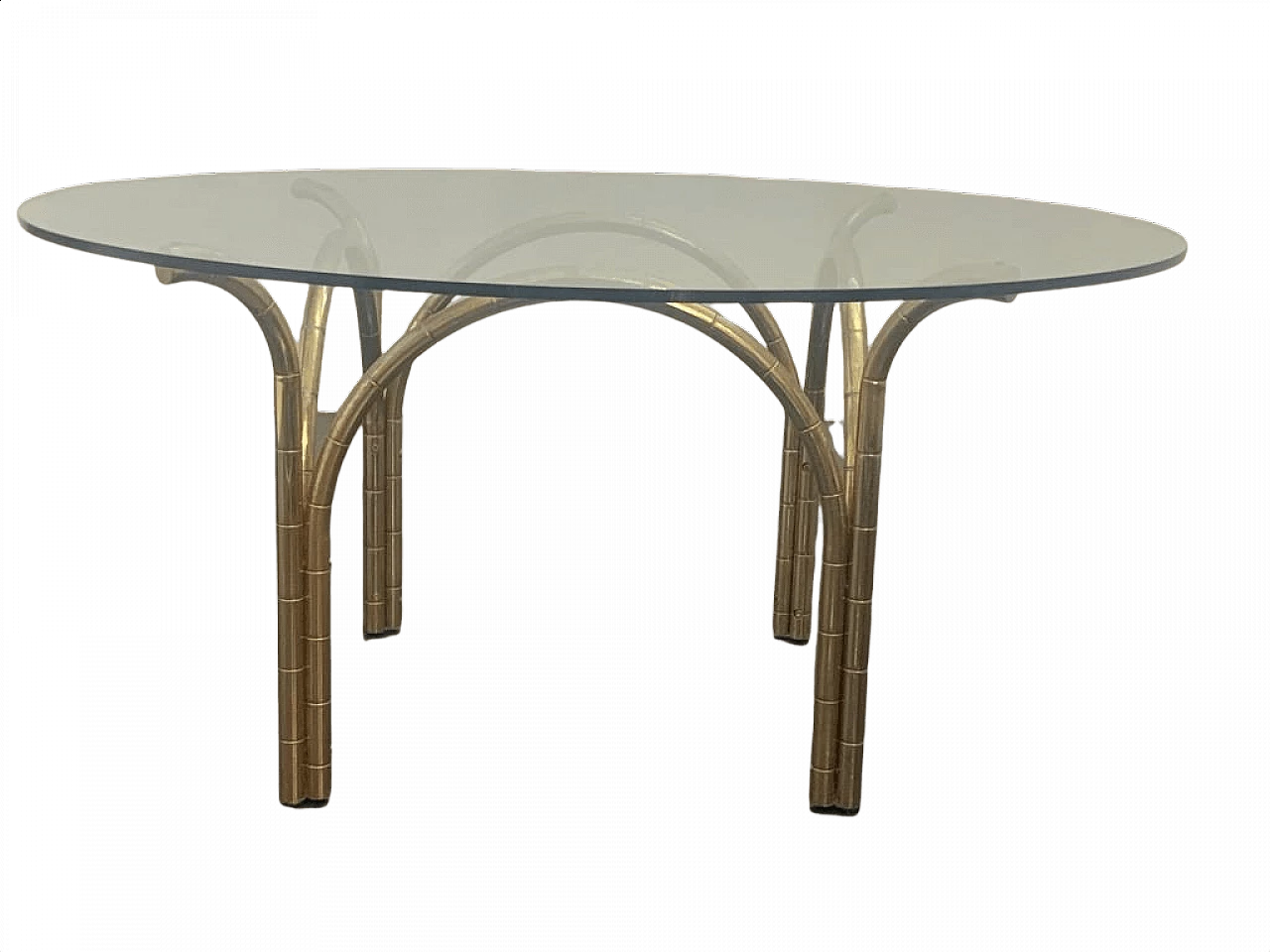 French brass table in bamboo shape, 70s 1410183