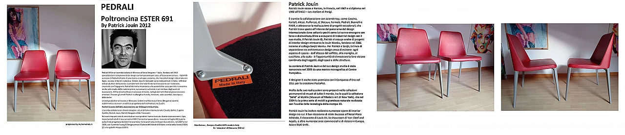 Coppia di sedie Ester Basic 691 in pelle di Patrick Jouin per Pedrali 1410892