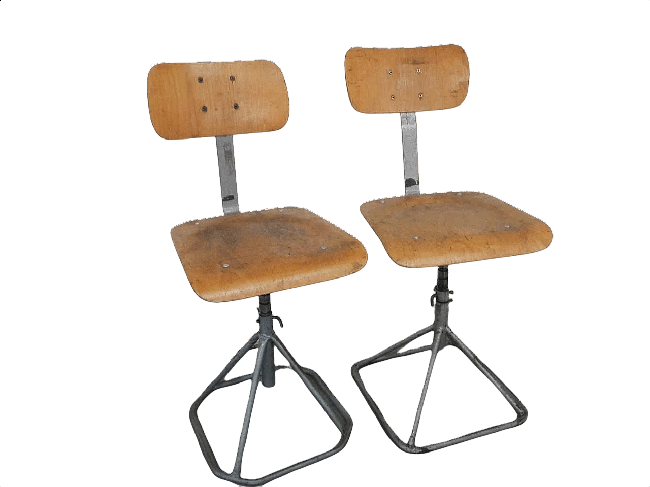 Coppia di sgabelli a base quadrata, anni '70 1411734