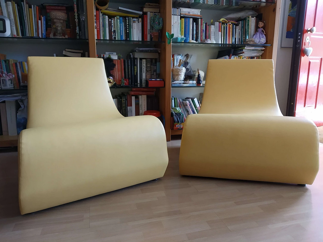 Pair of Stones modular leather armchairs by Fulvio Bulfoni for La Cividina 1412407
