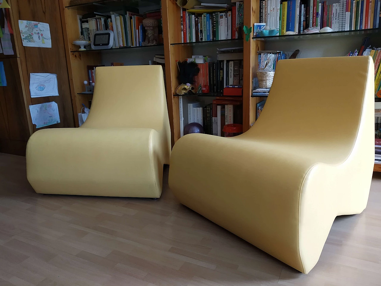 Pair of Stones modular leather armchairs by Fulvio Bulfoni for La Cividina 1412408