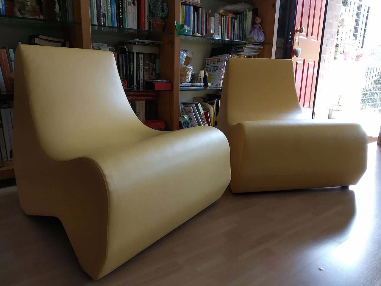 Pair of Stones modular leather armchairs by Fulvio Bulfoni for La Cividina 1412414