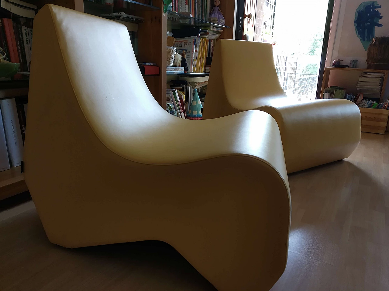 Pair of Stones modular leather armchairs by Fulvio Bulfoni for La Cividina 1412416