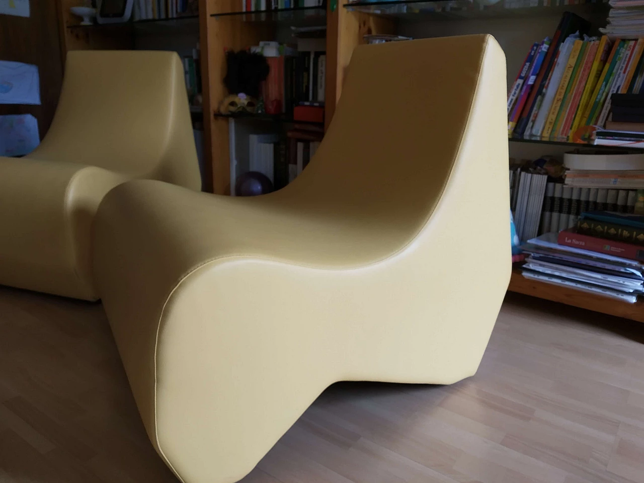 Pair of Stones modular leather armchairs by Fulvio Bulfoni for La Cividina 1412418