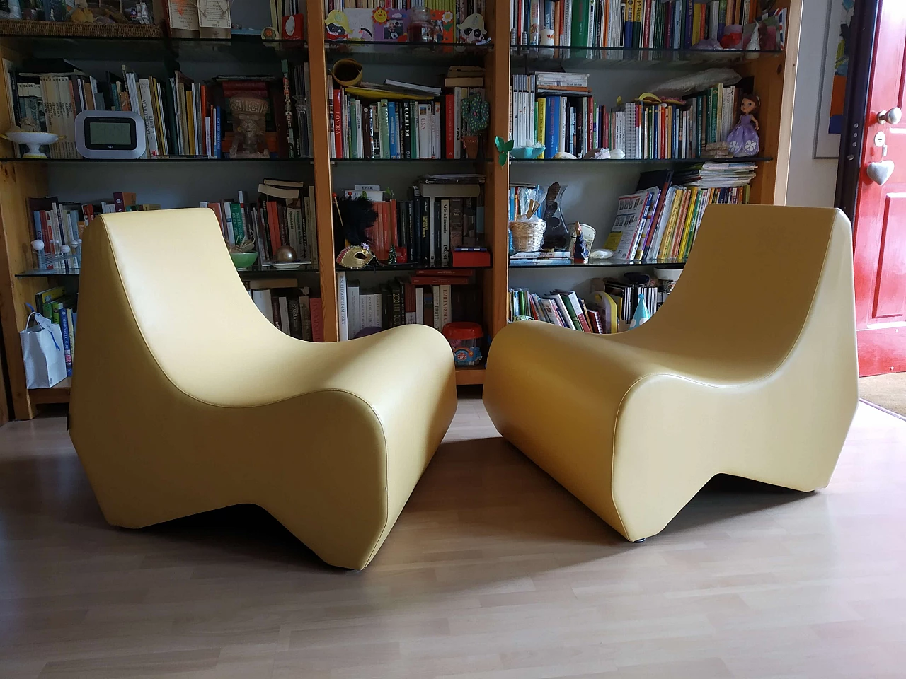 Pair of Stones modular leather armchairs by Fulvio Bulfoni for La Cividina 1412428