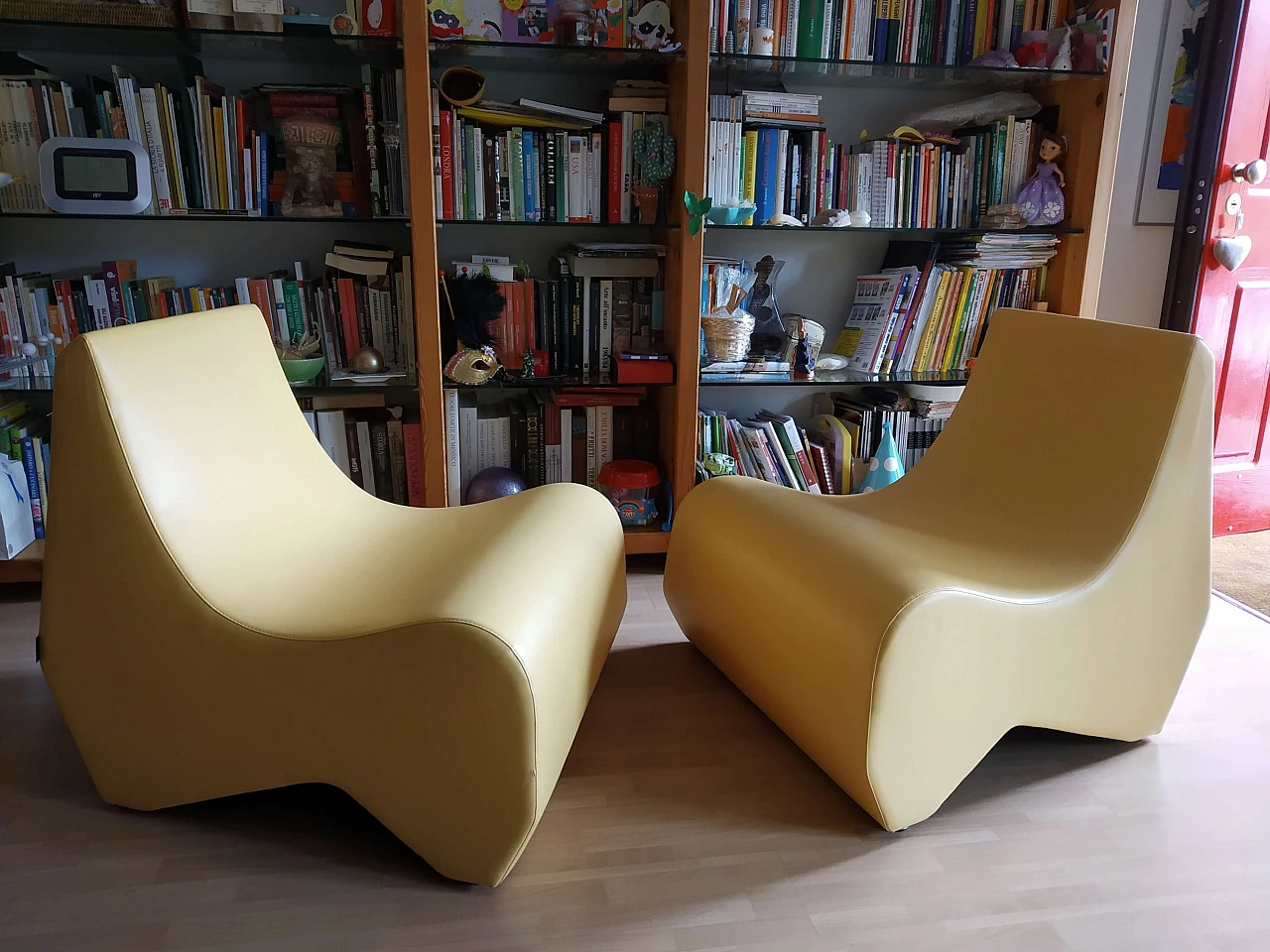 Pair of Stones modular leather armchairs by Fulvio Bulfoni for La Cividina 1412429