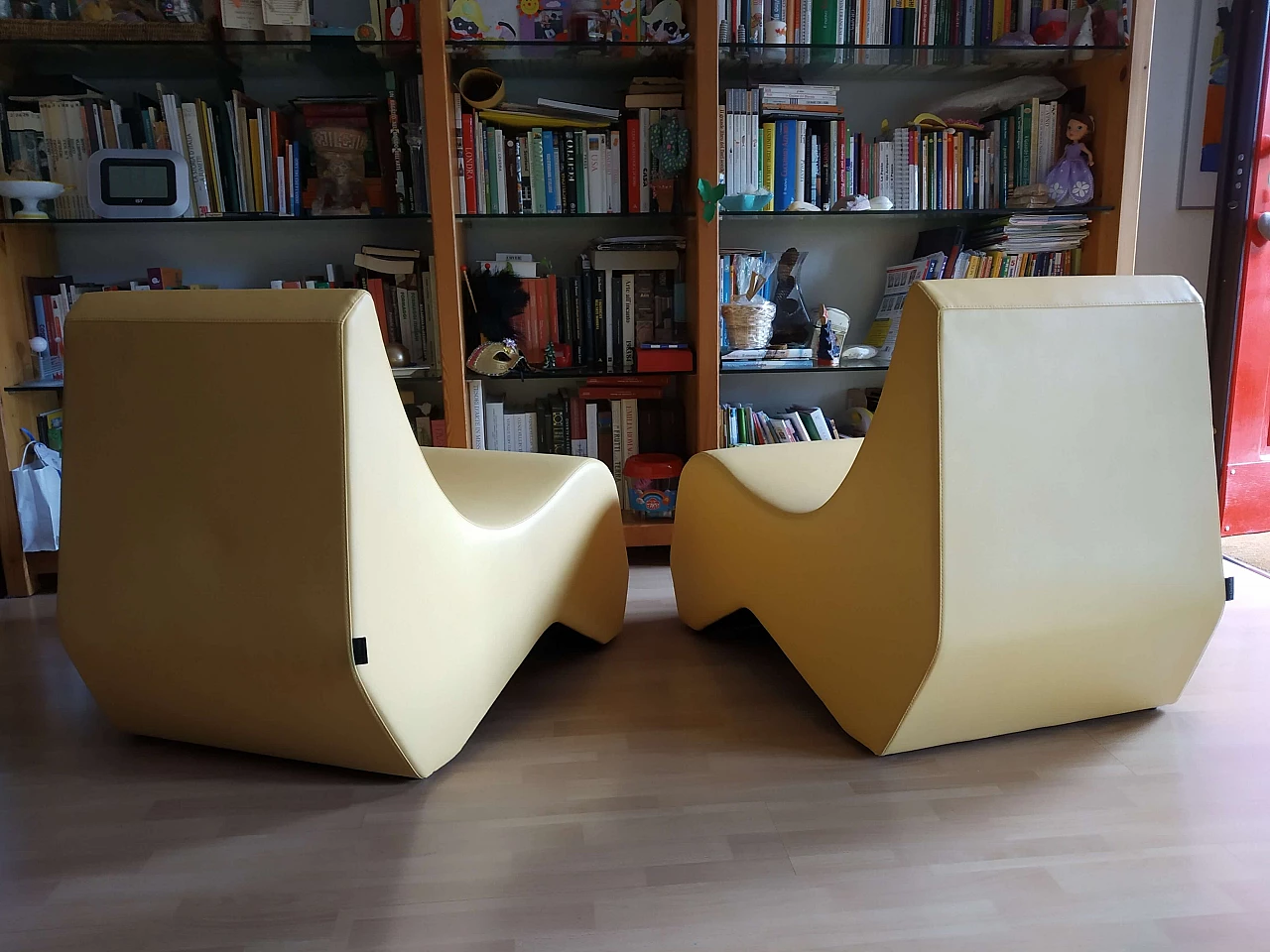 Pair of Stones modular leather armchairs by Fulvio Bulfoni for La Cividina 1412456