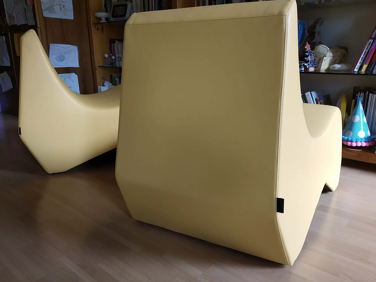 Pair of Stones modular leather armchairs by Fulvio Bulfoni for La Cividina 1412479