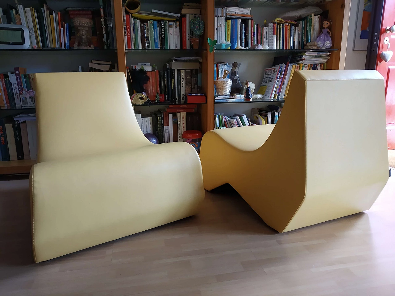 Pair of Stones modular leather armchairs by Fulvio Bulfoni for La Cividina 1412485