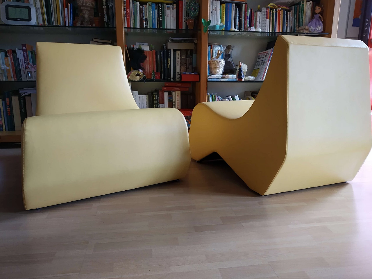 Pair of Stones modular leather armchairs by Fulvio Bulfoni for La Cividina 1412486
