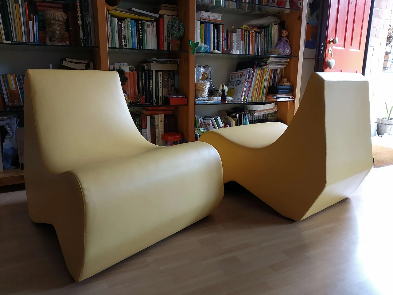 Pair of Stones modular leather armchairs by Fulvio Bulfoni for La Cividina 1412488