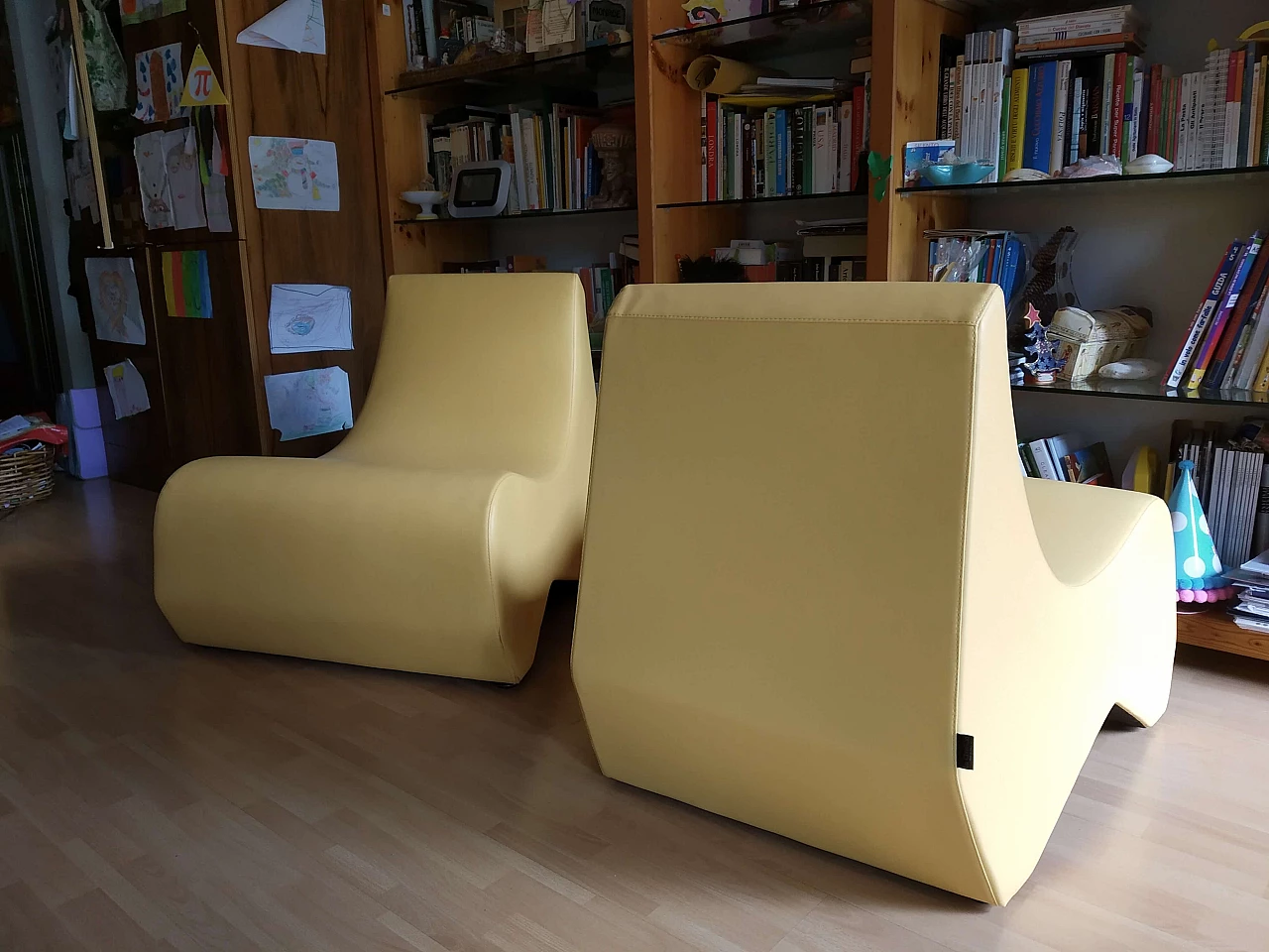 Pair of Stones modular leather armchairs by Fulvio Bulfoni for La Cividina 1412489