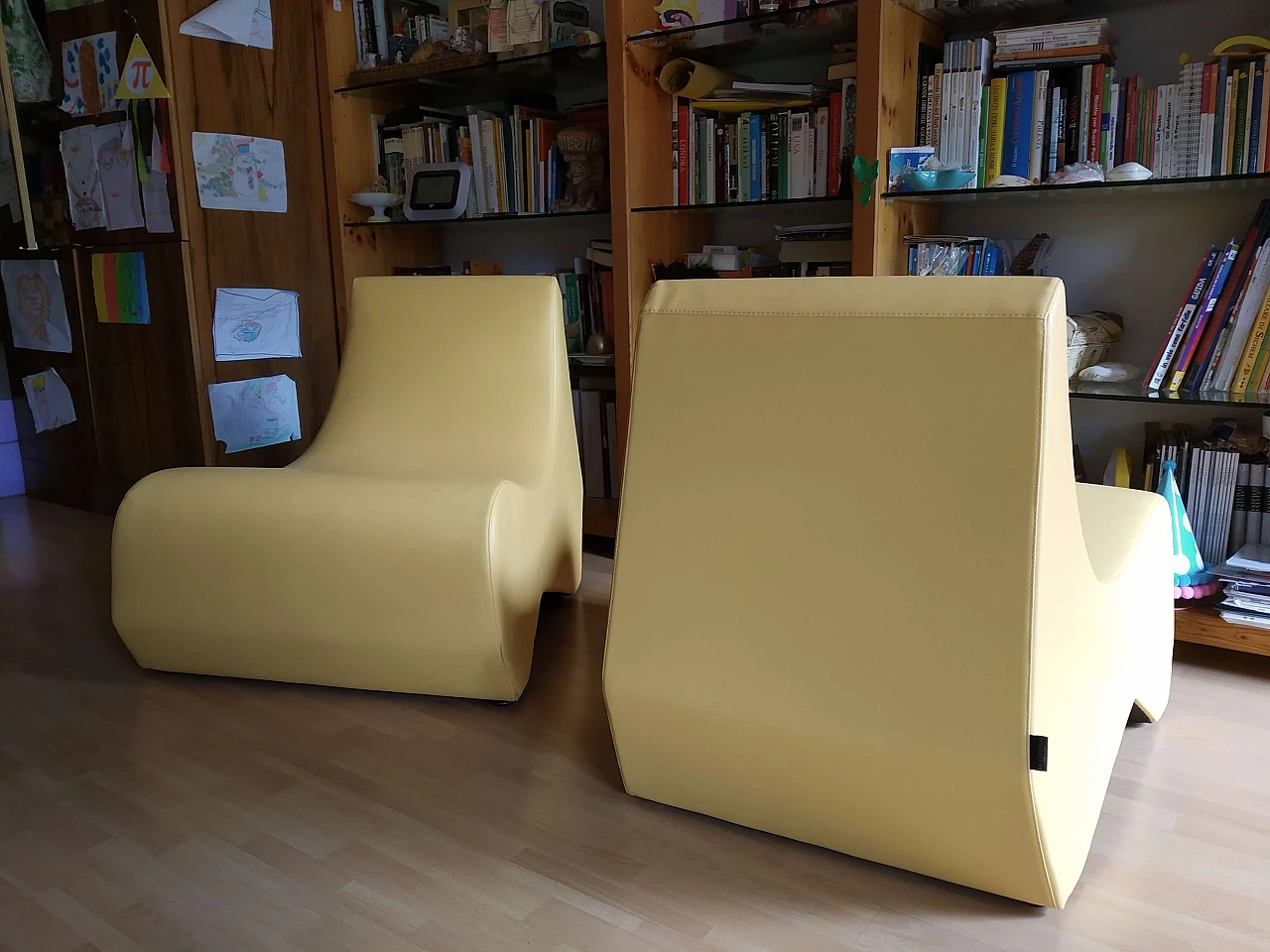 Pair of Stones modular leather armchairs by Fulvio Bulfoni for La Cividina 1412490