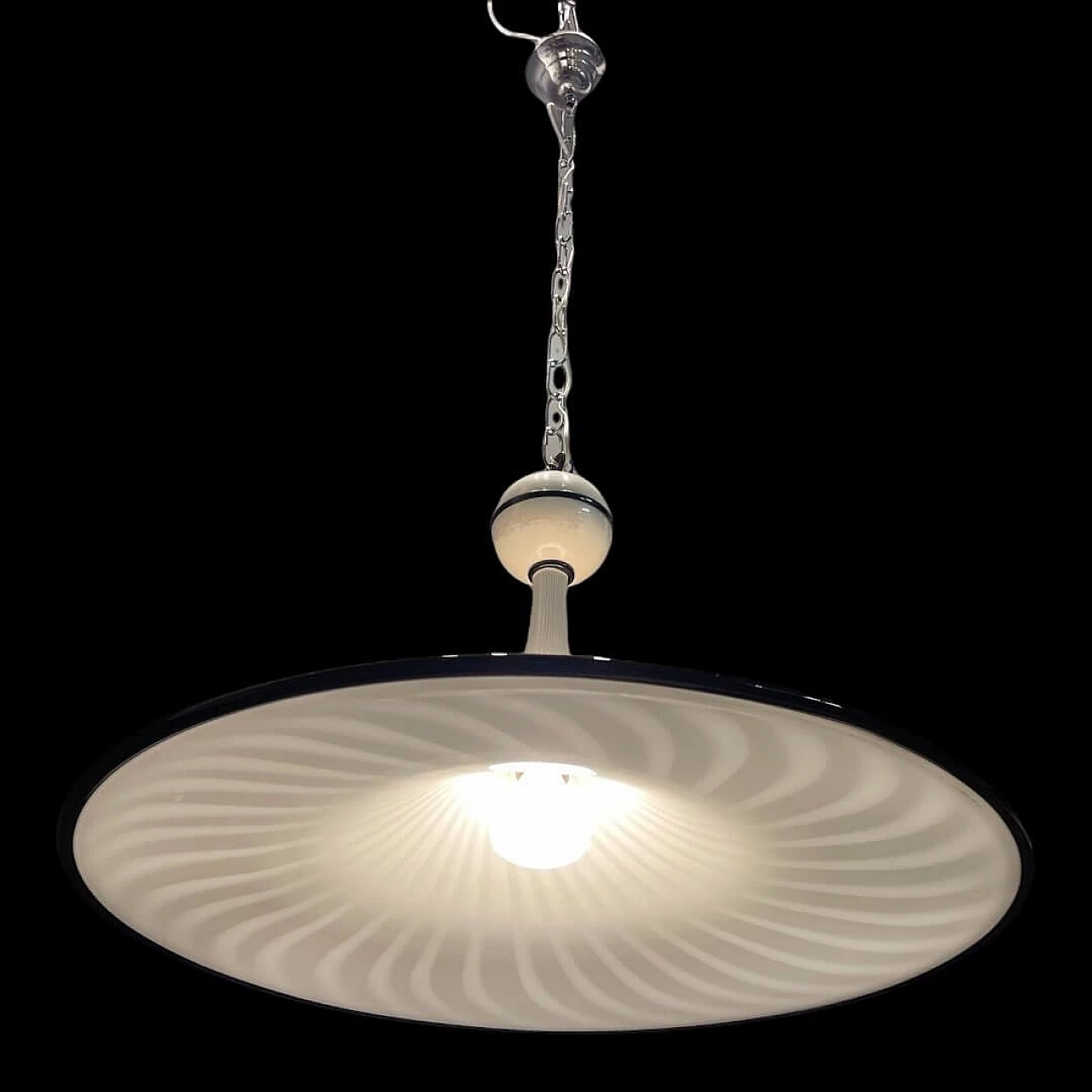 Black and white Murano glass chandelier by Venini, 1970s 1412595