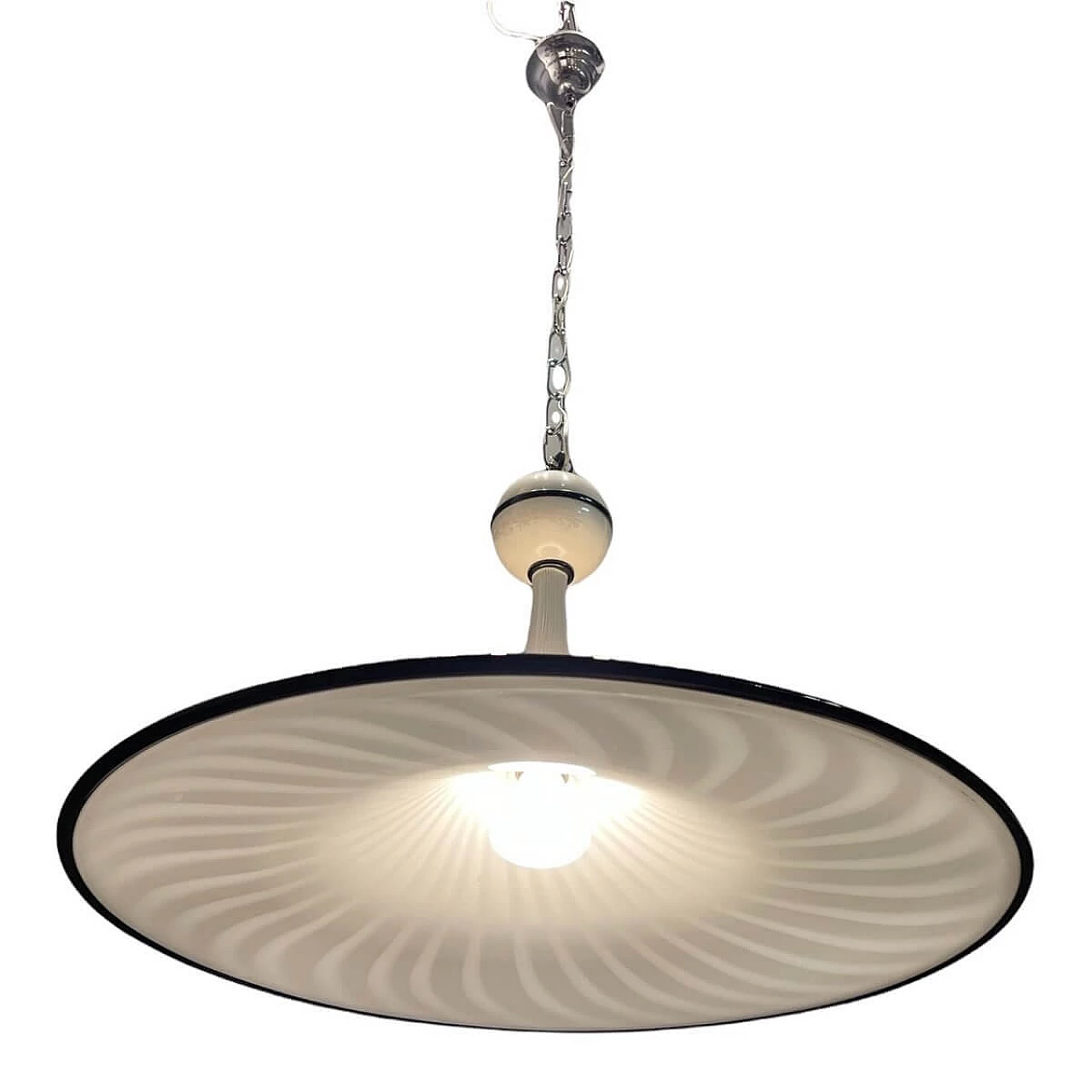 Black and white Murano glass chandelier by Venini, 1970s 1412596