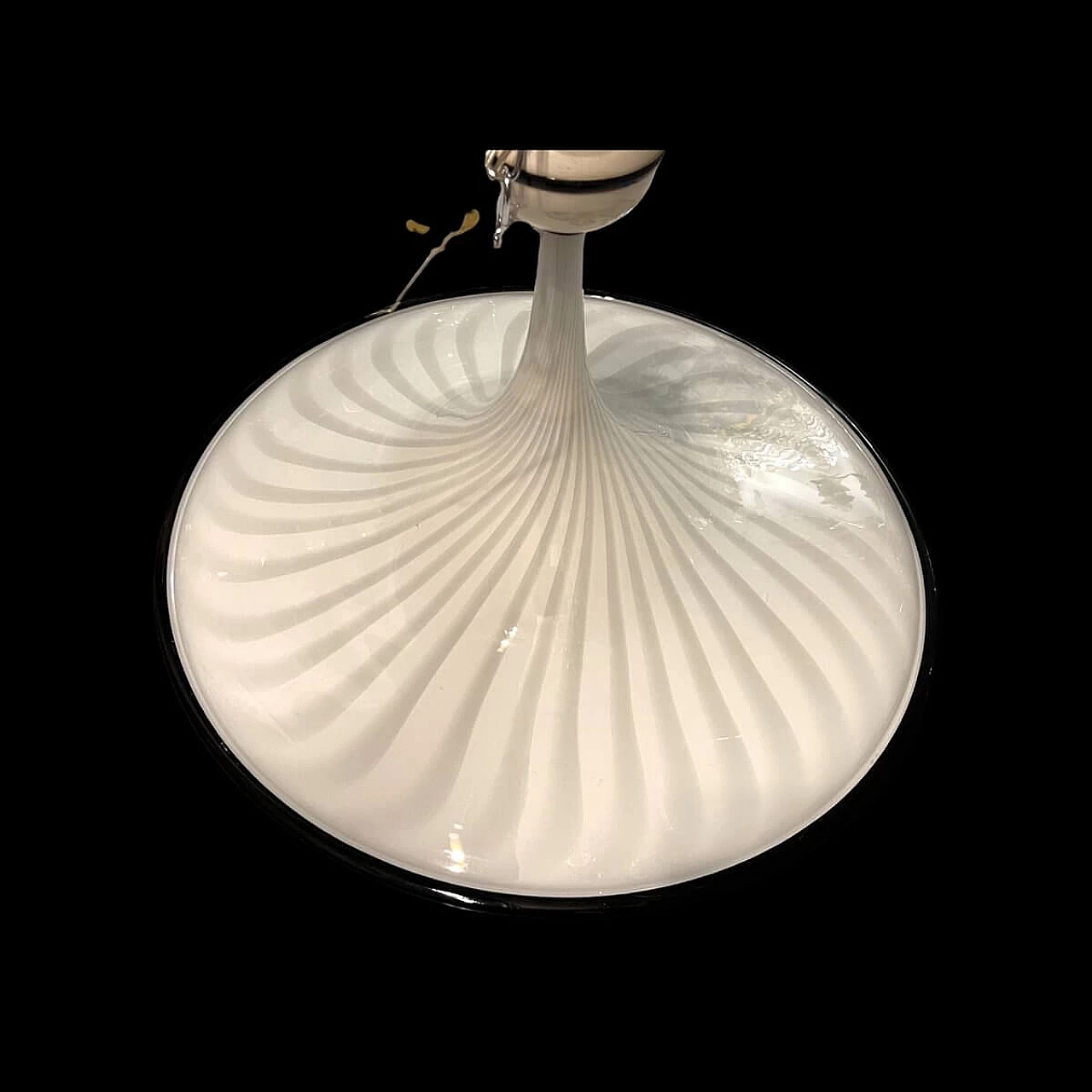 Black and white Murano glass chandelier by Venini, 1970s 1412599