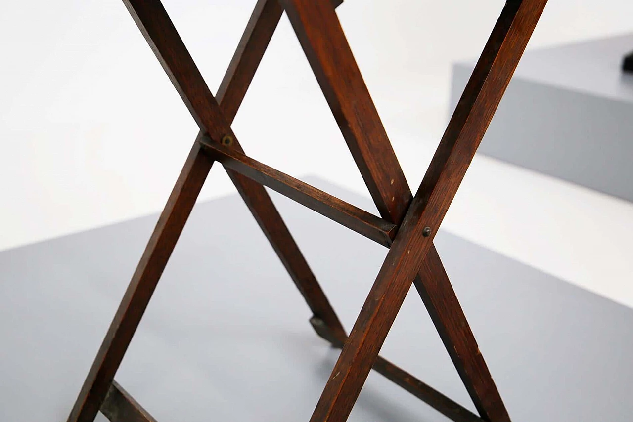 Tavolino pieghevole cinese in legno con piano decorato, del '800 1412613