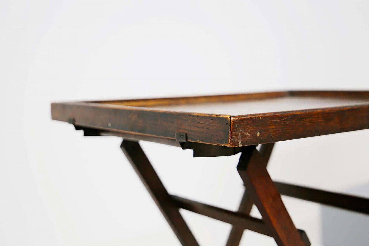Tavolino pieghevole cinese in legno con piano decorato, del '800 1412614