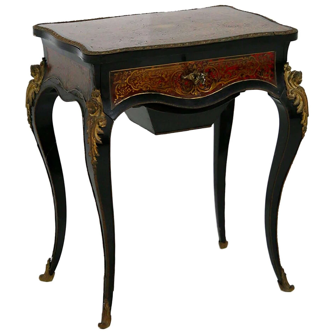 Toeletta in stile Napoleone III in bronzo e legno, del '800 1412626