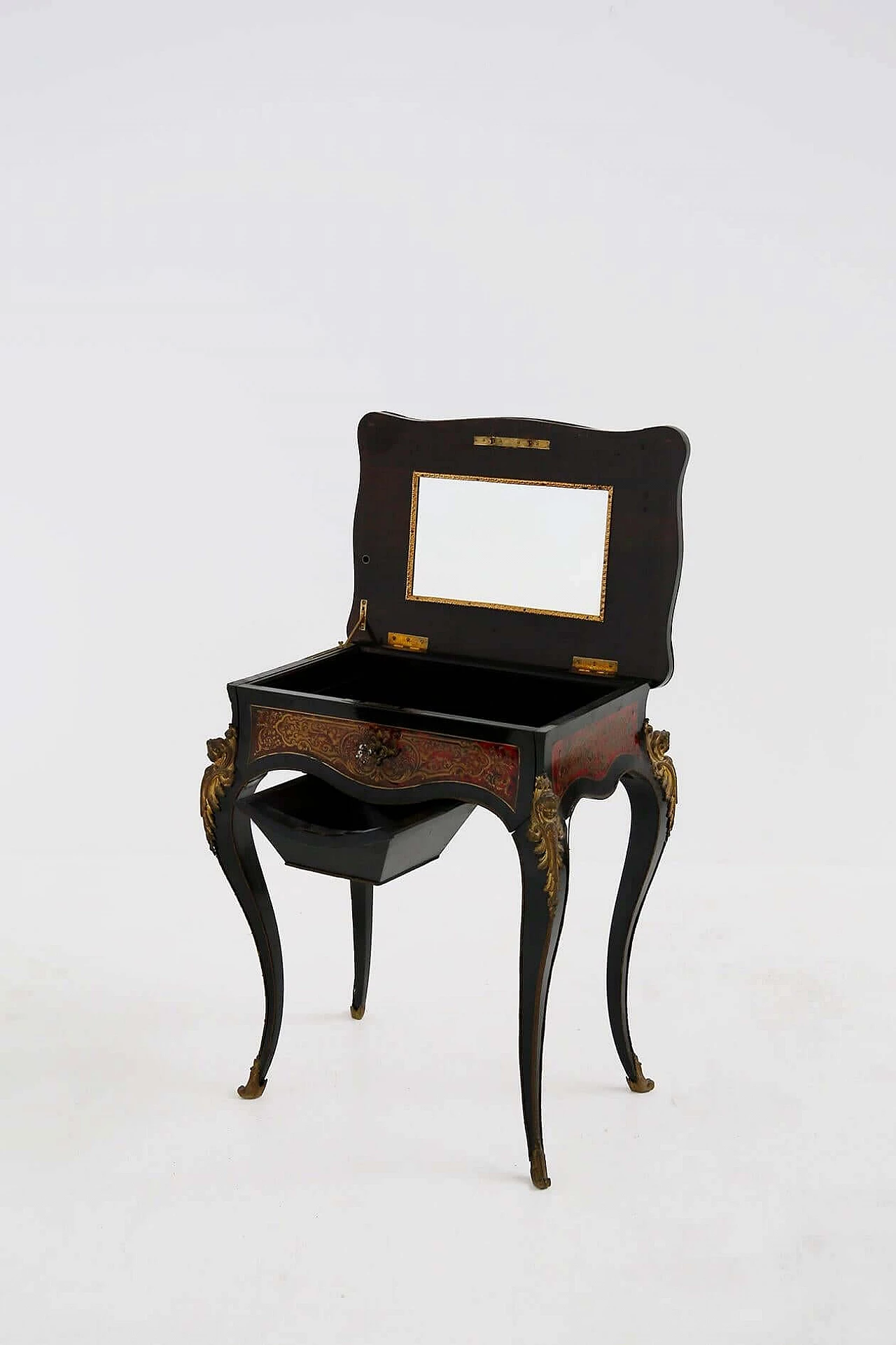 Toeletta in stile Napoleone III in bronzo e legno, del '800 1412632