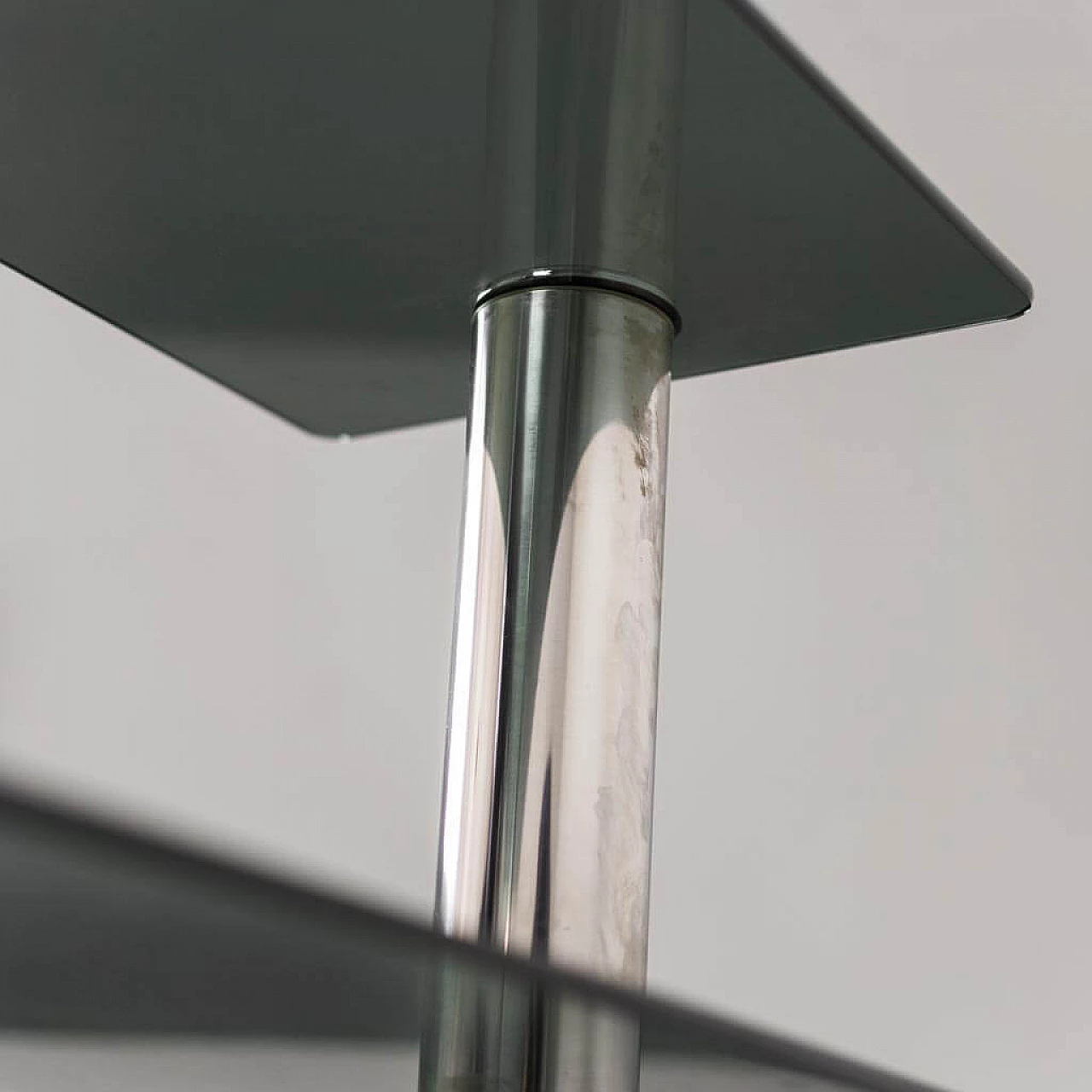 Console table in steel and glass, 1970s 1412803
