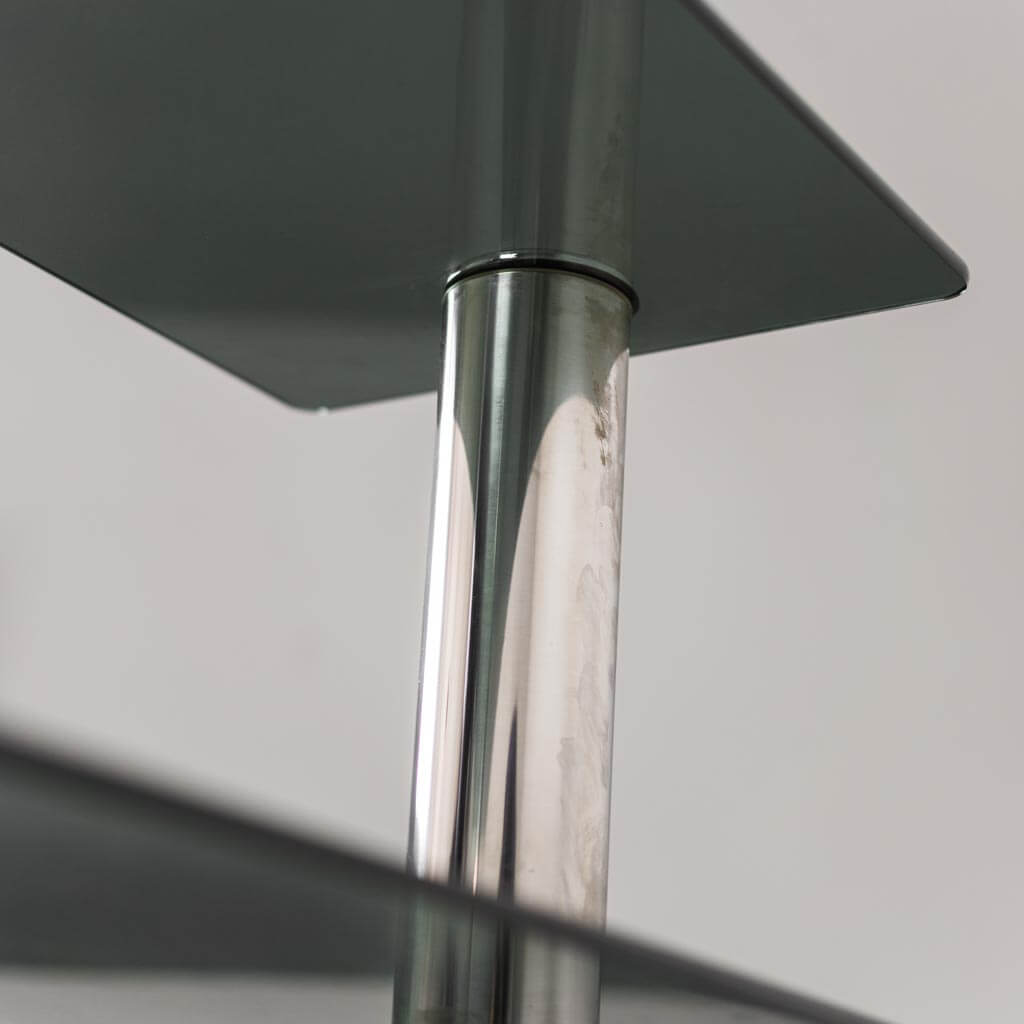 Tavolino Consolle Oro 70x30x70 cm in Acciaio Inox e Vetro