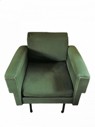 Green velvet armchair, 1960s