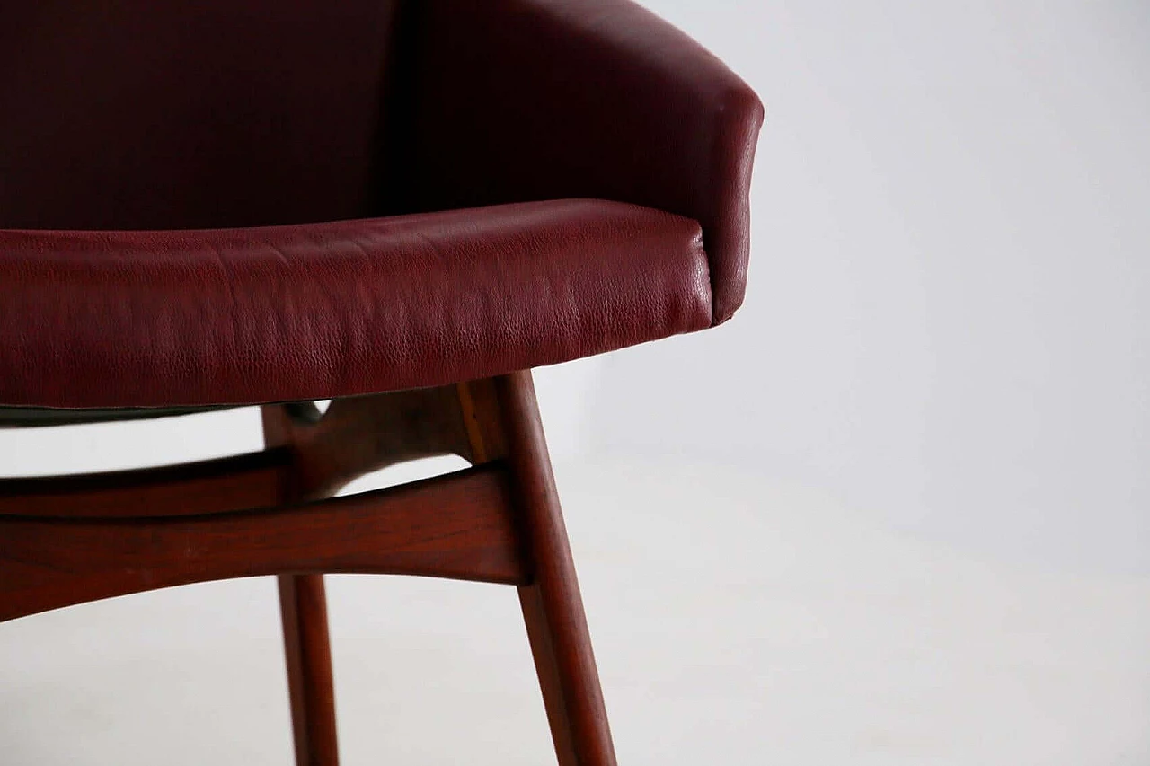 Coppia di poltrone di Adrian Pearsall modello Capitan in pelle, anni '50 1412839