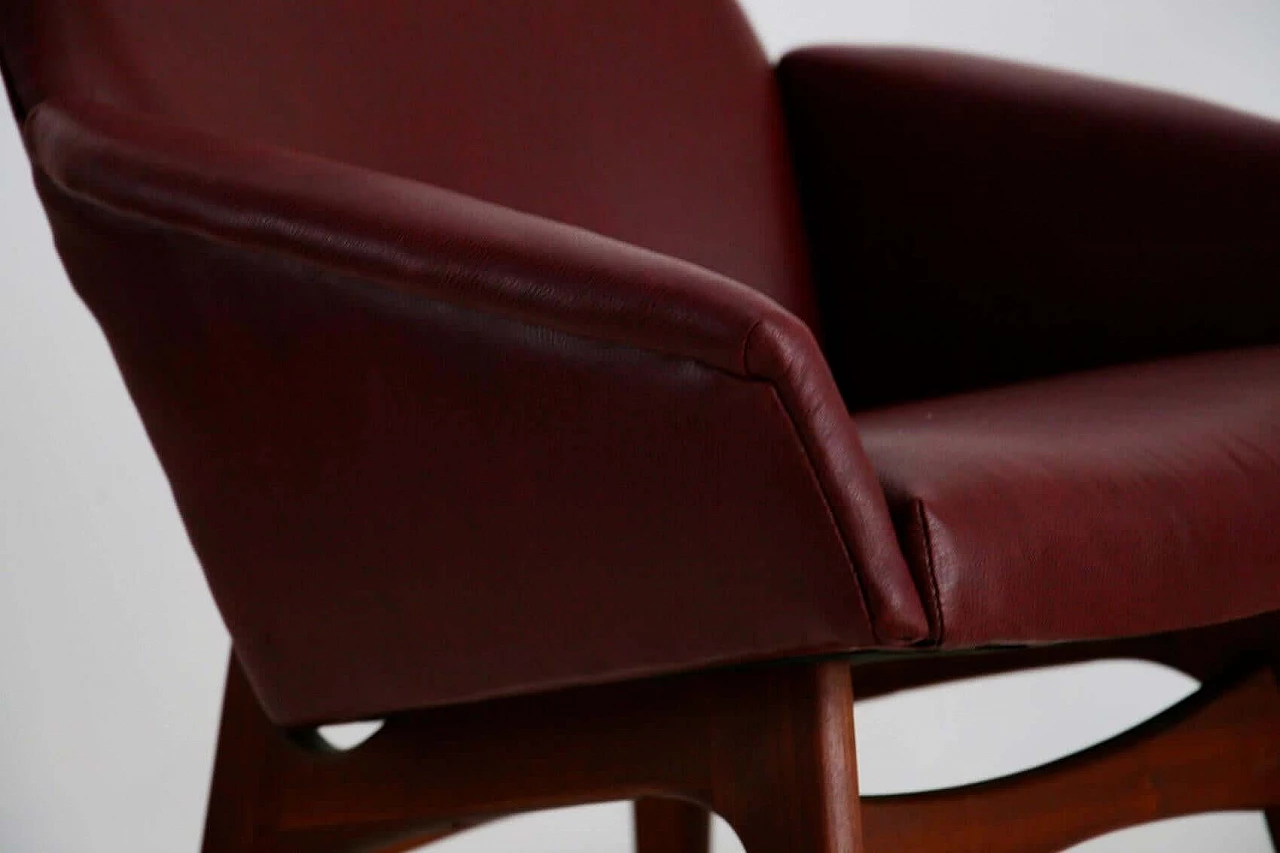 Coppia di poltrone di Adrian Pearsall modello Capitan in pelle, anni '50 1412840