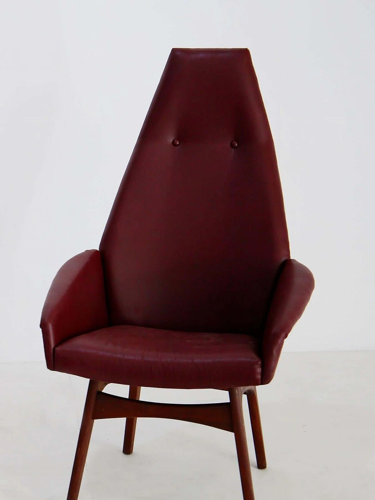 Coppia di poltrone di Adrian Pearsall modello Capitan in pelle, anni '50 1412844